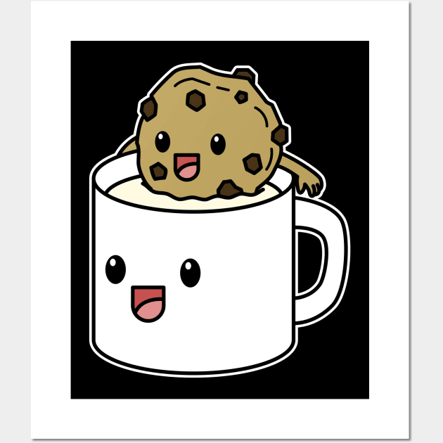 Chocolate Chips Cookie and Milk Wall Art by rudypagnel